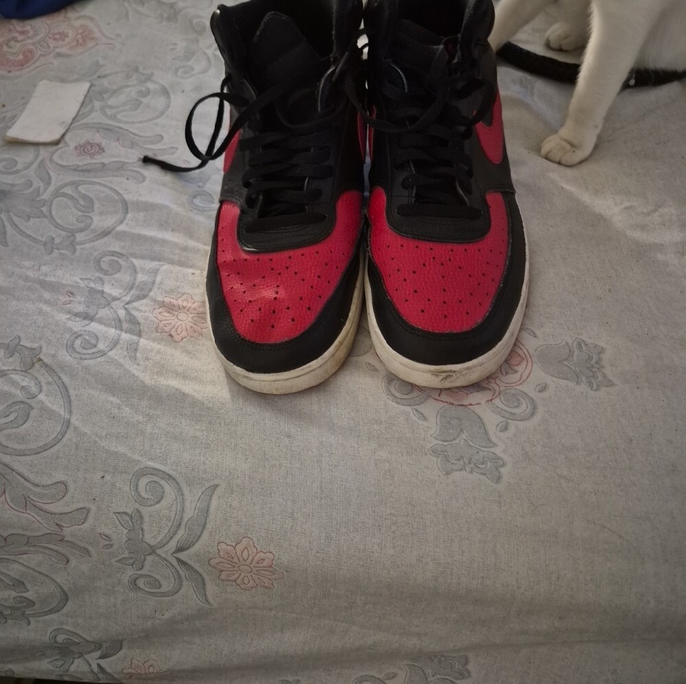 Nikw Black and Red NightCourt High-Top Sneakers - Picture 2 of 9